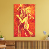 Hete Tango Dans - Vuur Koppel Kunst Schilderij Canvas Afdruk (Insitu (Woonkamer))