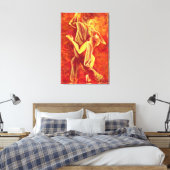 Hete Tango Dans - Vuur Koppel Kunst Schilderij Canvas Afdruk (Insitu (Slaapkamer))