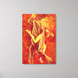 Hete Tango Dans - Vuur Koppel Kunst Schilderij Canvas Afdruk