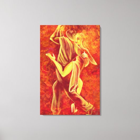 Hete Tango Dans - Vuur Koppel Kunst Schilderij Canvas Afdruk (Voorkant)