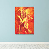 Hete Tango Dans - Vuur Koppel Kunst Schilderij Canvas Afdruk (Insitu (Houten vloer))