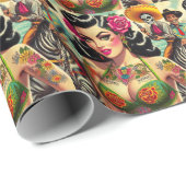 hete Tattoo meisje Cadeaupapier (Rol Hoek)