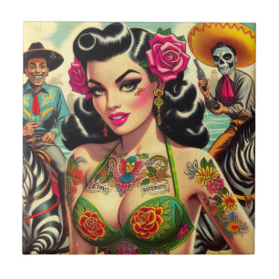  hete Tattoo meisje Tegeltje