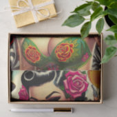  hete Tattoo meisje Tissuepapier (Geschenk)