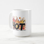 HETE Tekst met Flames Graphic Art Koffiemok (Voorkant links)