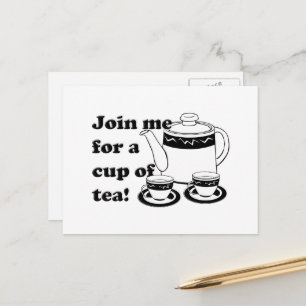 Hete Thee - Theepot en Theebekers Briefkaart