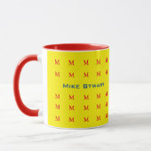 hete typografie geel gepersonaliseerd mok (Links)