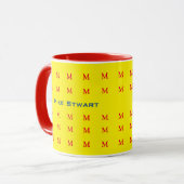 hete typografie geel gepersonaliseerd mok (Voorkant links)