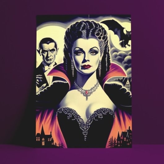 hete vampier vrouw briefkaart