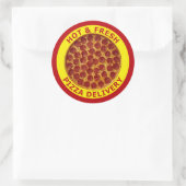 Hete & Verse Pizza Levering Ronde Sticker (Tas)