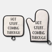 Hete vulling komt door grappige Thanksgiving Ovenwant & Pannenlap Set (Voorkant)