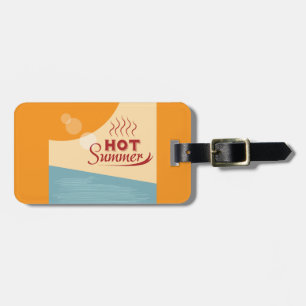 Hete zomer vintage retro vibes bagagelabel