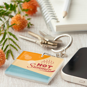 Hete Zomer Vintage Retro Vibes Sleutelhanger