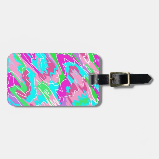 Hete Zomervibes Abstract Bagagelabel (Voorkant horizontaal)