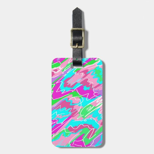 Hete Zomervibes Abstract Bagagelabel (Voorkant verticaal)