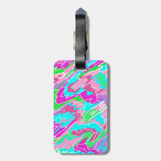 Hete Zomervibes Abstract Bagagelabel (Achterkant verticaal)