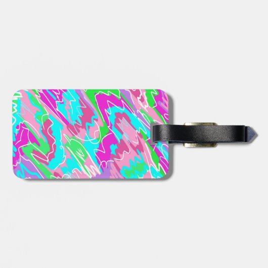 Hete Zomervibes Abstract Bagagelabel (Achterkant horizontaal)