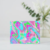 Hete Zomervibes Abstracte Kunst Briefkaart (Staand voorkant)