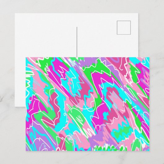 Hete Zomervibes Abstracte Kunst Briefkaart (Voorkant / Achterkant)