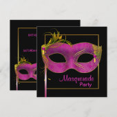 Hetelingsroze Maskerade Feest Kaart (Voorkant / Achterkant)