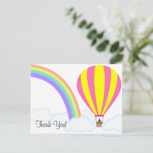 Heteluchtballon Ansichtkaart - Witte Achtergrond Briefkaart (Staand voorkant)