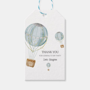 Heteluchtballon Aquarel Bedankkaartjes Cadeaulabel