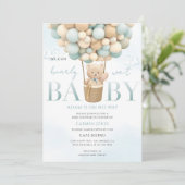Heteluchtballon Baby Shower Kaart (Staand voorkant)