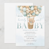Heteluchtballon Baby Shower Kaart (Voorkant / Achterkant)