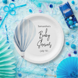 Heteluchtballon - baby shower papieren bordje