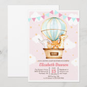 Heteluchtballon Baby Shower Uitnodiging (Voorkant / Achterkant)