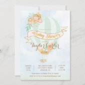 Heteluchtballon Baby Shower Uitnodiging (Voorkant)