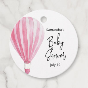 Heteluchtballon - babyshower bedankjes labels