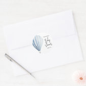 Heteluchtballon - babyshower ronde sticker (Envelop)