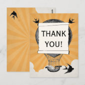  heteluchtballon bedankt bruiloft briefkaart (Voorkant / Achterkant)