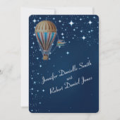  heteluchtballon bij nacht bruiloft kaart (Voorkant)