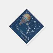 heteluchtballon bij nacht bruiloft servet (Hoek)