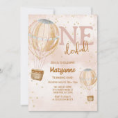 Heteluchtballon Boho 1e verjaardag Kaart (Voorkant)