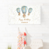 Heteluchtballon Boho Gefeliciteerd Verjaardag Spandoek (Insitu)