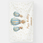 Heteluchtballon Boho Gefeliciteerd Verjaardag Spandoek (Verticaal)