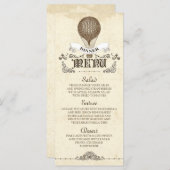  heteluchtballon bruiloft diner menu (Voorkant / Achterkant)