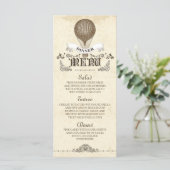  heteluchtballon bruiloft diner menu (Staand voorkant)