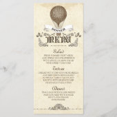  heteluchtballon bruiloft diner menu (Voorkant)