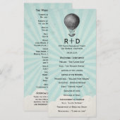  heteluchtballon bruiloft programma programmakaart (Voorkant / Achterkant)