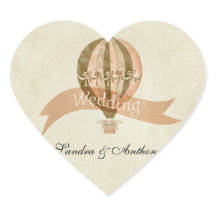  heteluchtballon bruiloft uitnodiging Sticker