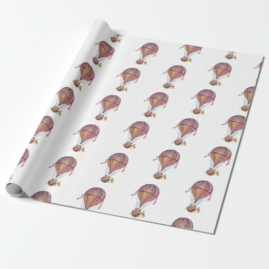Heteluchtballon Cadeaupapier (Uitgerold)