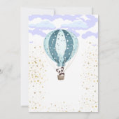 Heteluchtballon Cute Dieren Doop uitnodiging (Achterkant)