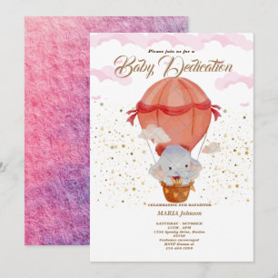 Heteluchtballon Cute Dieren Doop uitnodiging