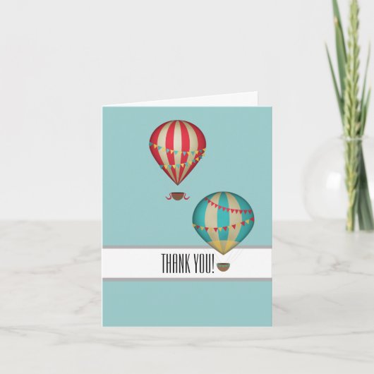  heteluchtballon dank u bedankkaart (Voorkant)