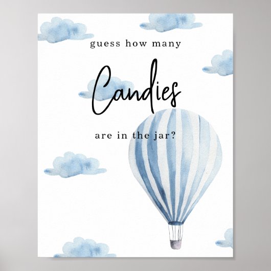 Heteluchtballon - Hoeveel snoepjes Poster (Voorkant)