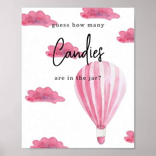 Heteluchtballon - Hoeveel snoepjes Poster (Voorkant)